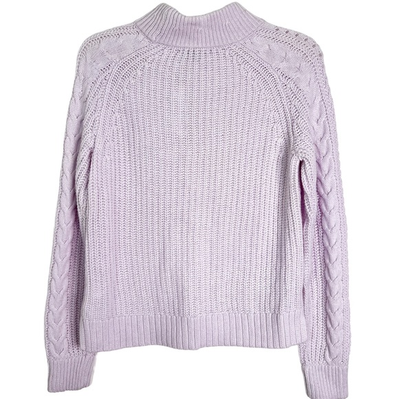 NWT J. Crew Pom Pom Cable Knit Mock Neck Sweater Vintage Lilac Women’s XS *FLAWS - Picture 4 of 13